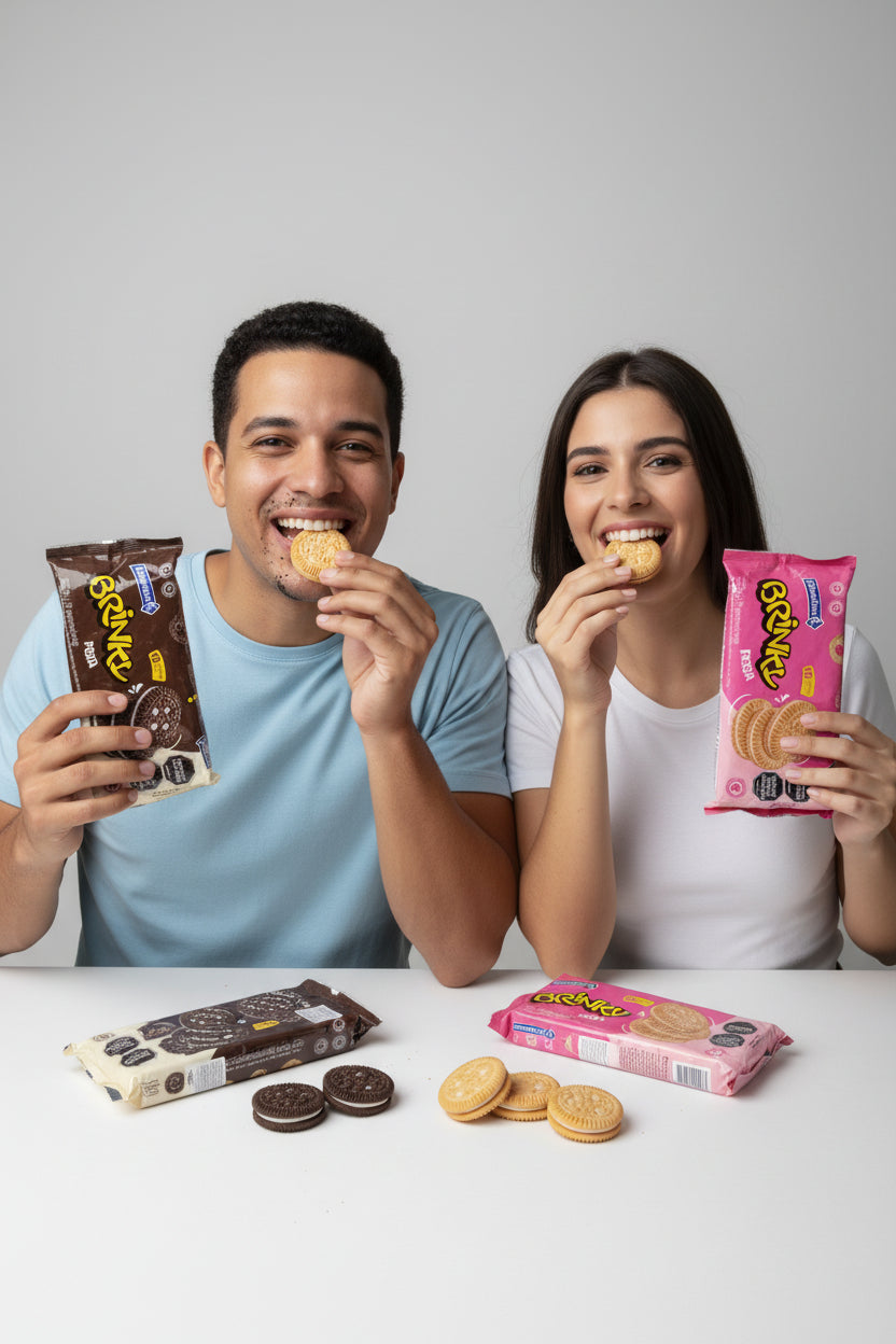 Galletas Brinky Colombina – sabores Chocolate y Fresa rellenas de crema