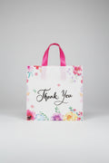 Bolsa de Regalo Plástica Thank You con Flores 25x30 cm