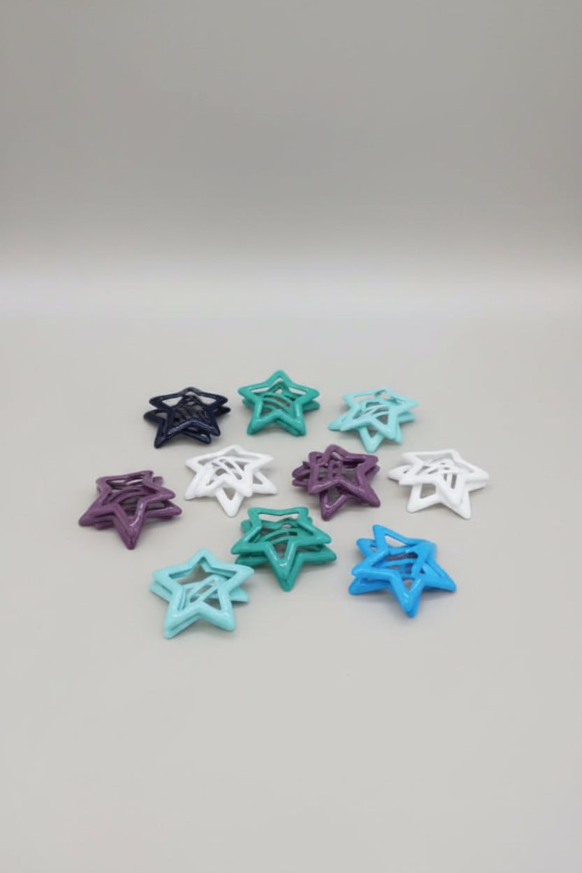 Clips para el Cabello en Forma de Estrella - Colores Variados (5 pares)