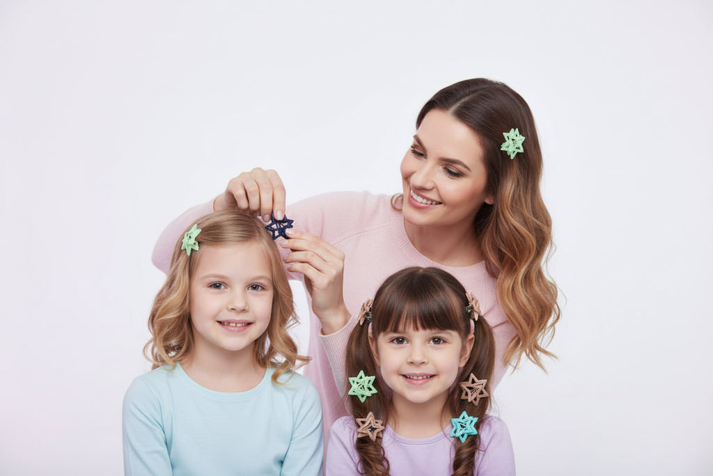 Clips para el Cabello en Forma de Estrella - Colores Variados (5 pares)