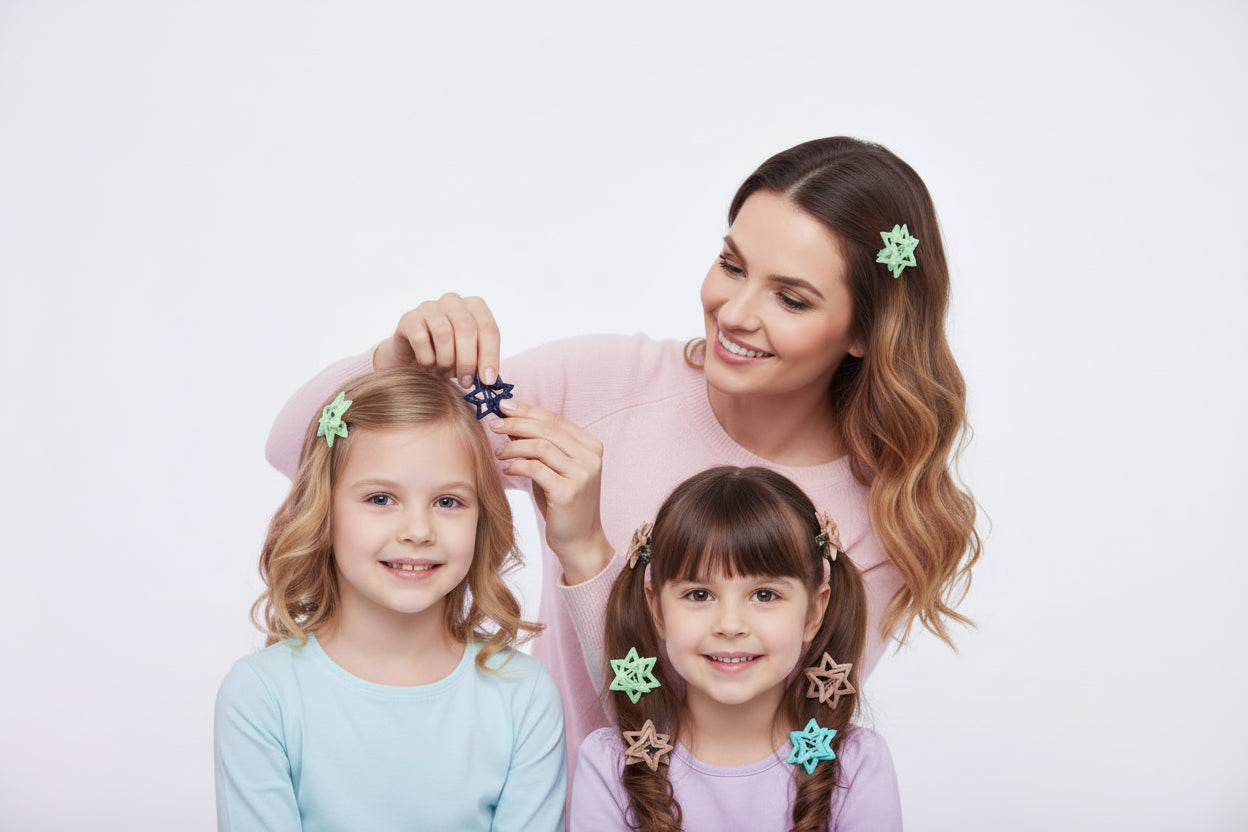 Clips para el Cabello en Forma de Estrella - Colores Variados (5 pares)