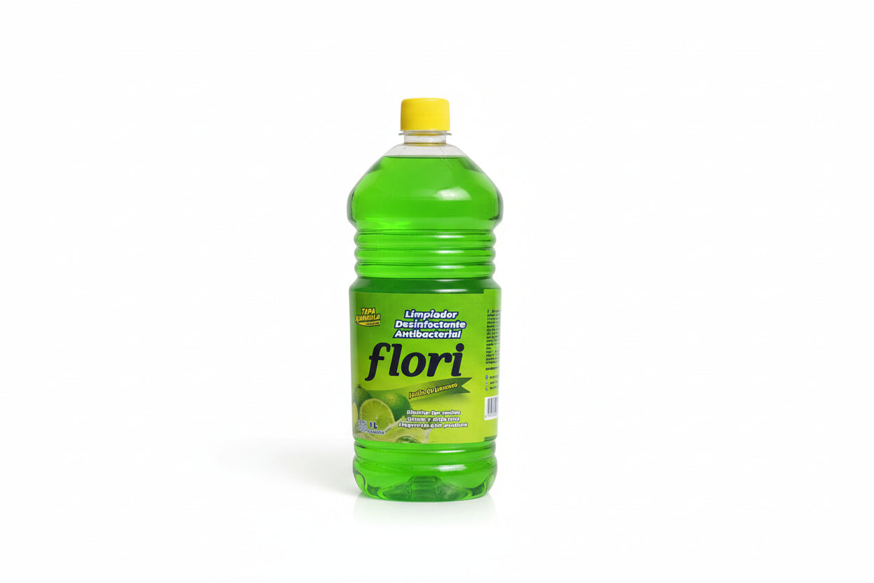 Limpiador Desinfectante Antibacterial Flori Tapa Amarilla 1L
