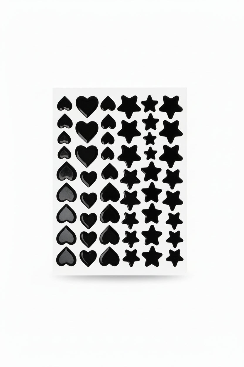 Pegatinas Decorativas para la Cara - Corazón y Estrella (48 piezas)