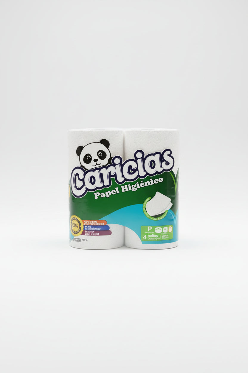 Papel Higiénico Caricias 4 Rollos Doble Hoja - 215 /300 Hojas