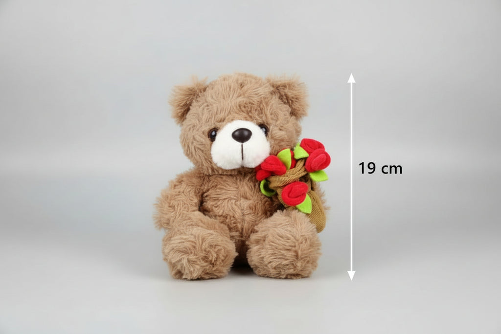 Oso de Peluche con Ramo de Rosas
