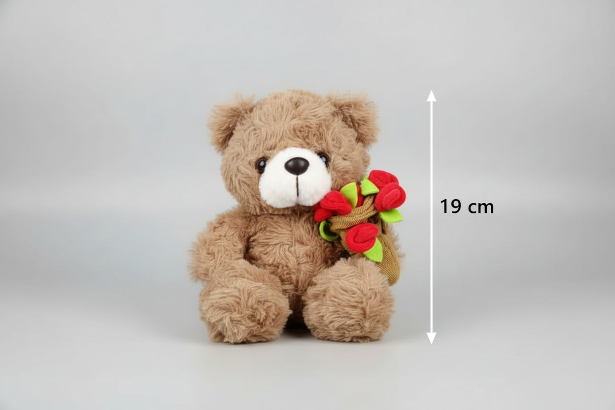 Oso de Peluche con Ramo de Rosas