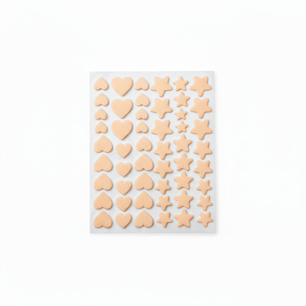Pegatinas Decorativas para la Cara - Corazón y Estrella (48 piezas)