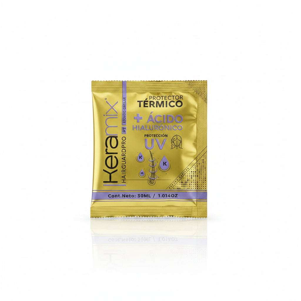 Keramix HairGuardPro Protector Térmico + Ácido Hialurónico — Sobre 30ml 💧✨