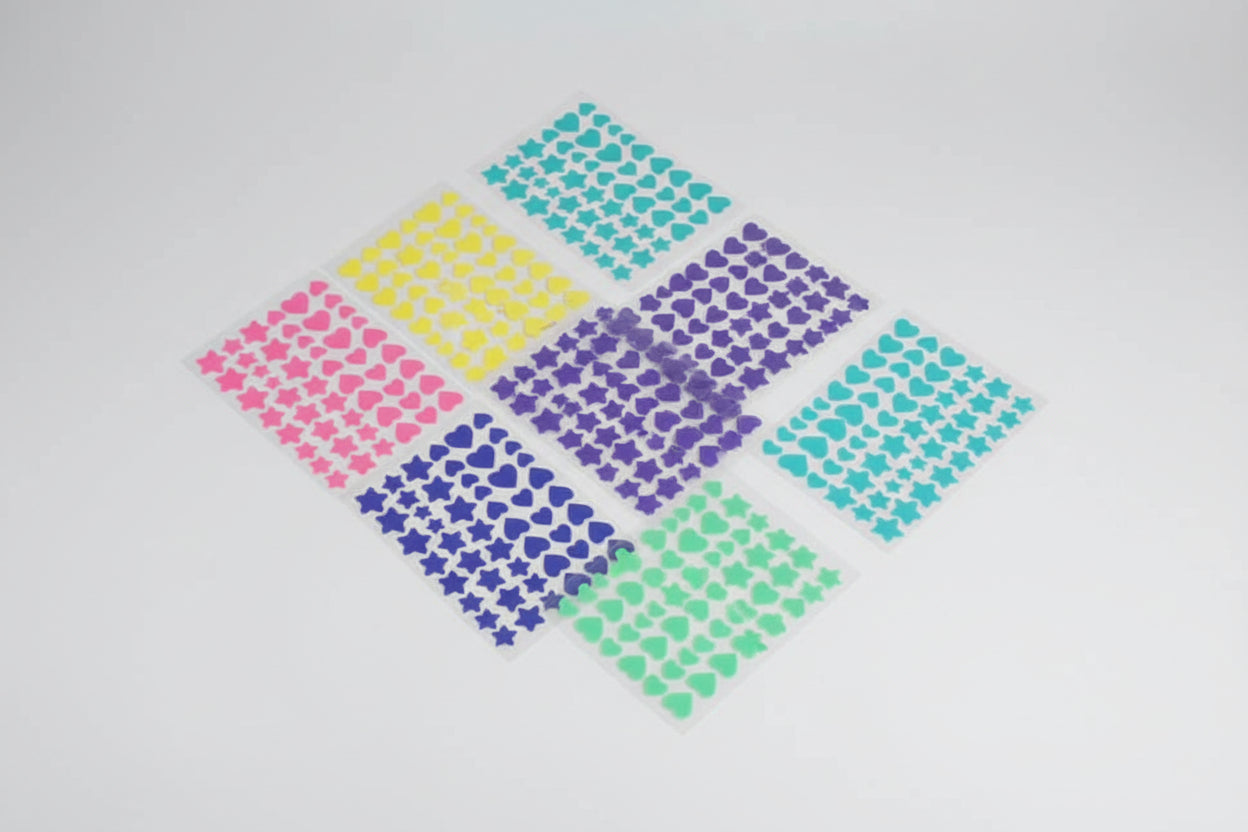 Pegatinas Decorativas para la Cara - Corazón y Estrella (48 piezas)