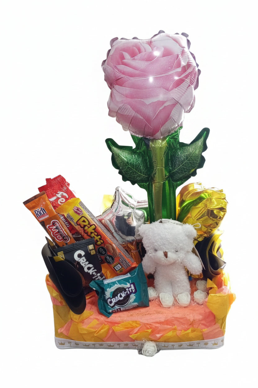 Arreglo de Regalo Rosa y Osito 🌹🧸