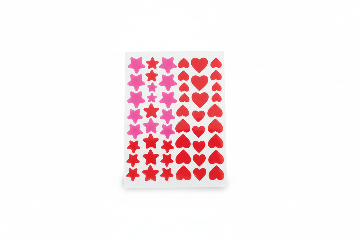 Pegatinas Decorativas para la Cara - Corazón y Estrella (48 piezas)