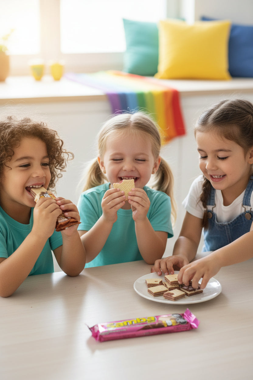 Galletas Samba Nestlé sabores Chocolate y Fresa – vista frontal ambos sabores