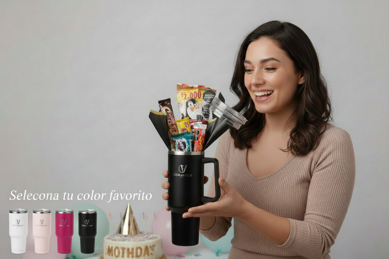 Vaso Decorado con Golosinas | Regalo Personalizado