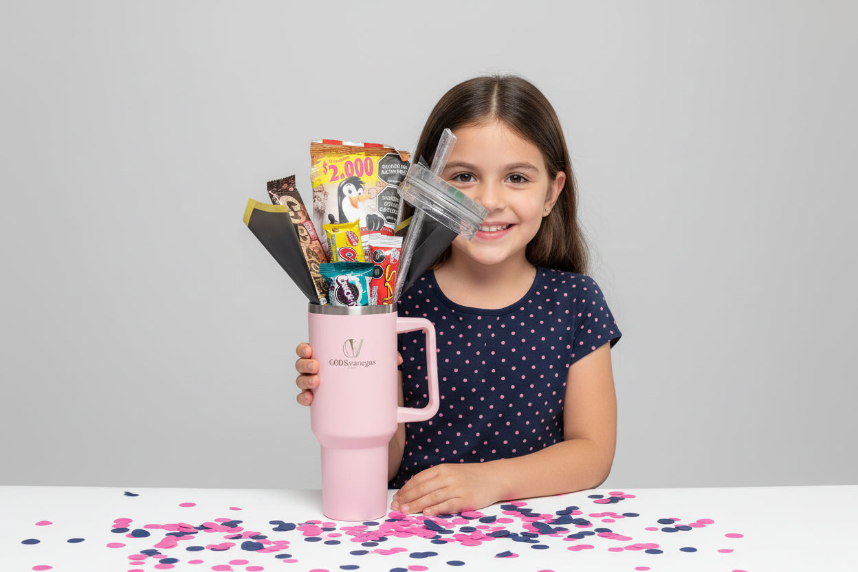 Vaso Decorado con Golosinas | Regalo Personalizado