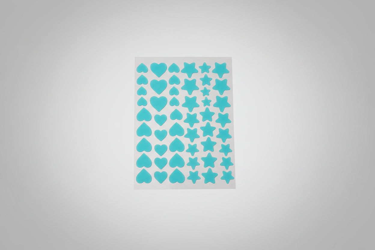 Pegatinas Decorativas para la Cara - Corazón y Estrella (48 piezas)
